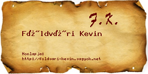 Földvári Kevin névjegykártya